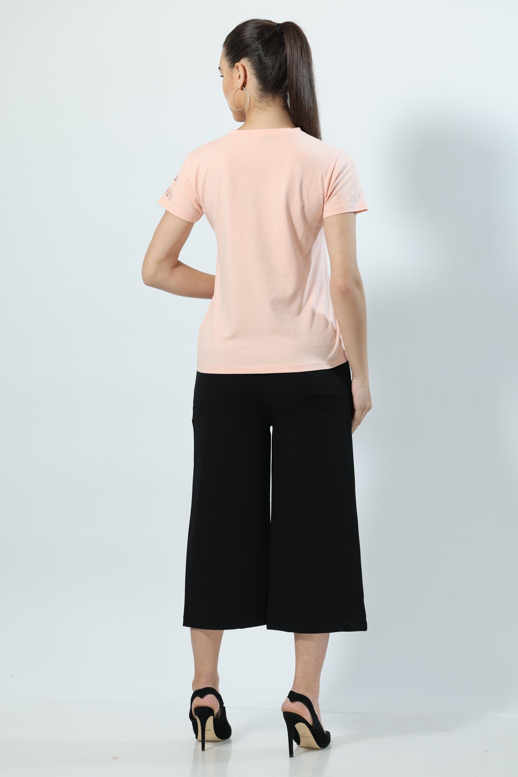 Enough Is Enough V-neck Jersey Peach Melba Top