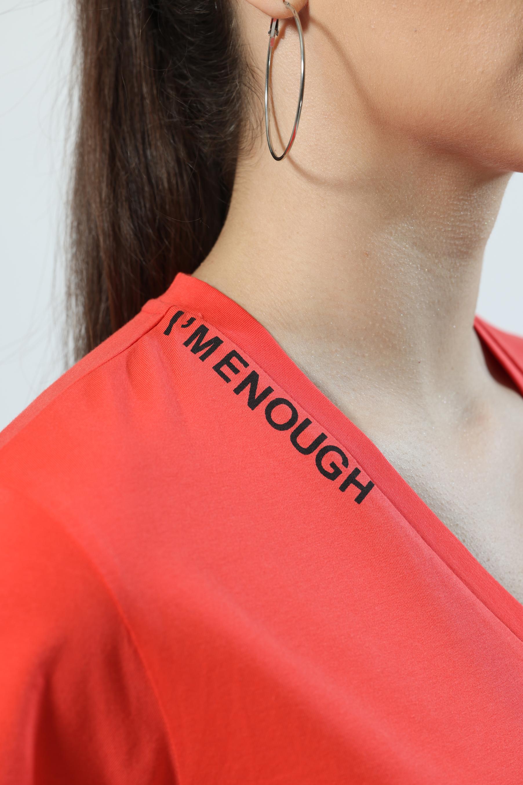 I'm Enough V-Neck Red Top