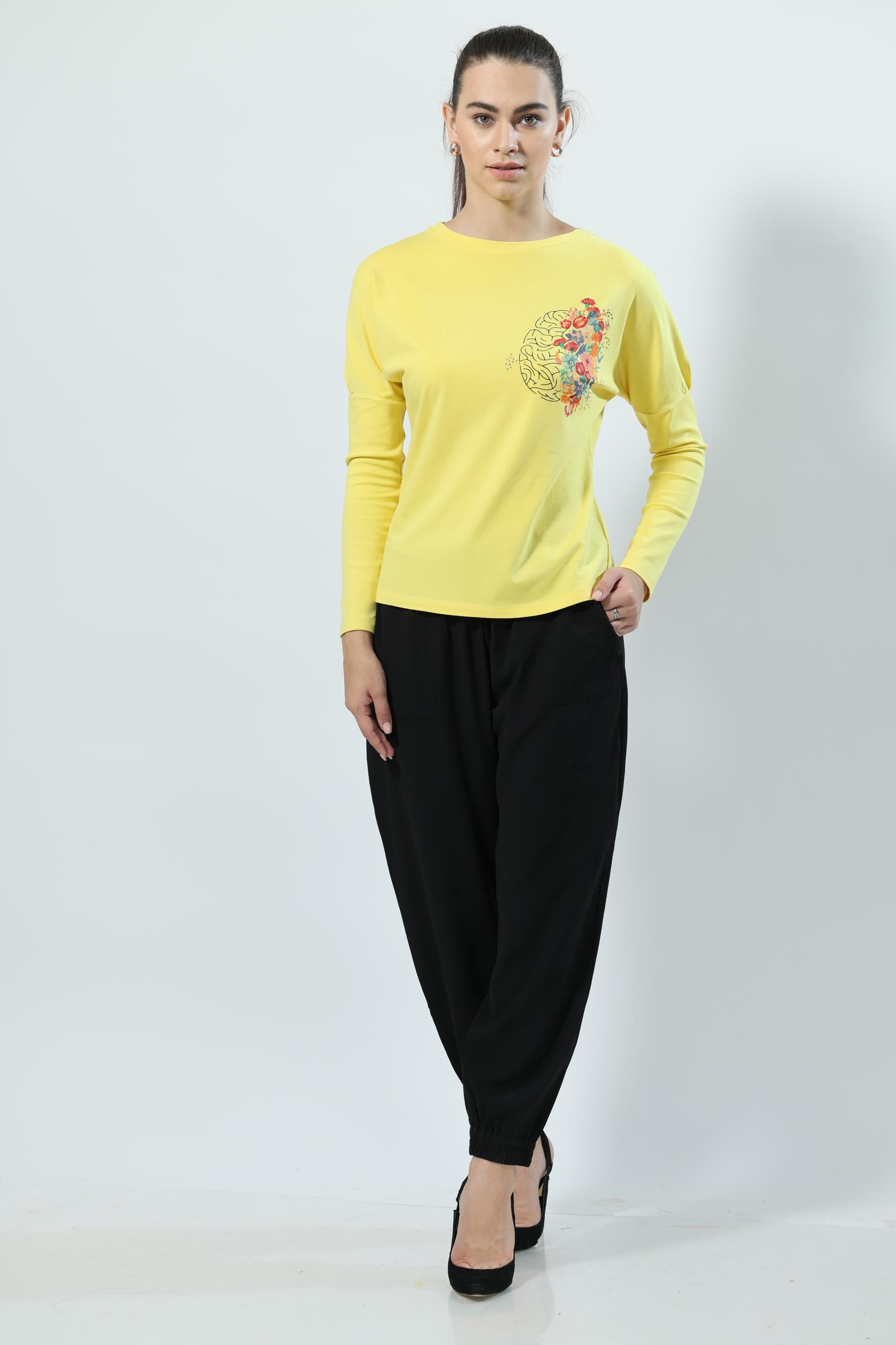 Mental Health Awareness Full Sleeve Yellow Top