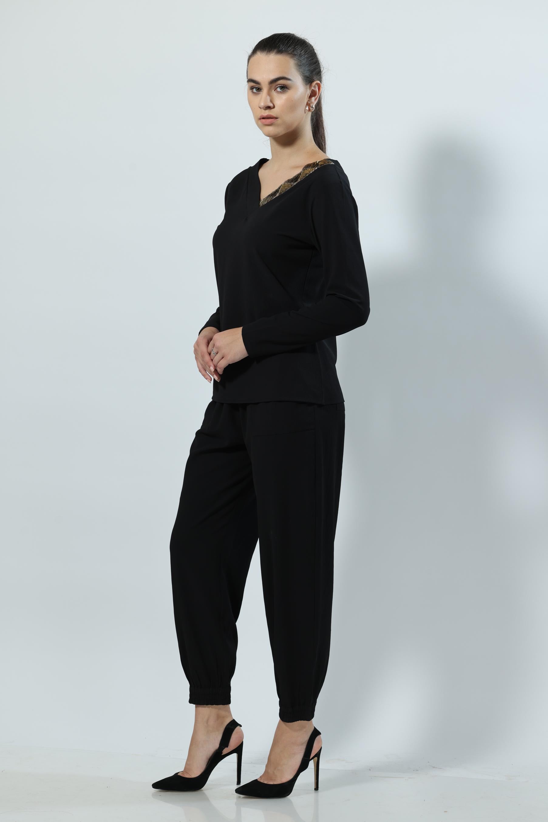 Full Length Casual Black Trouser