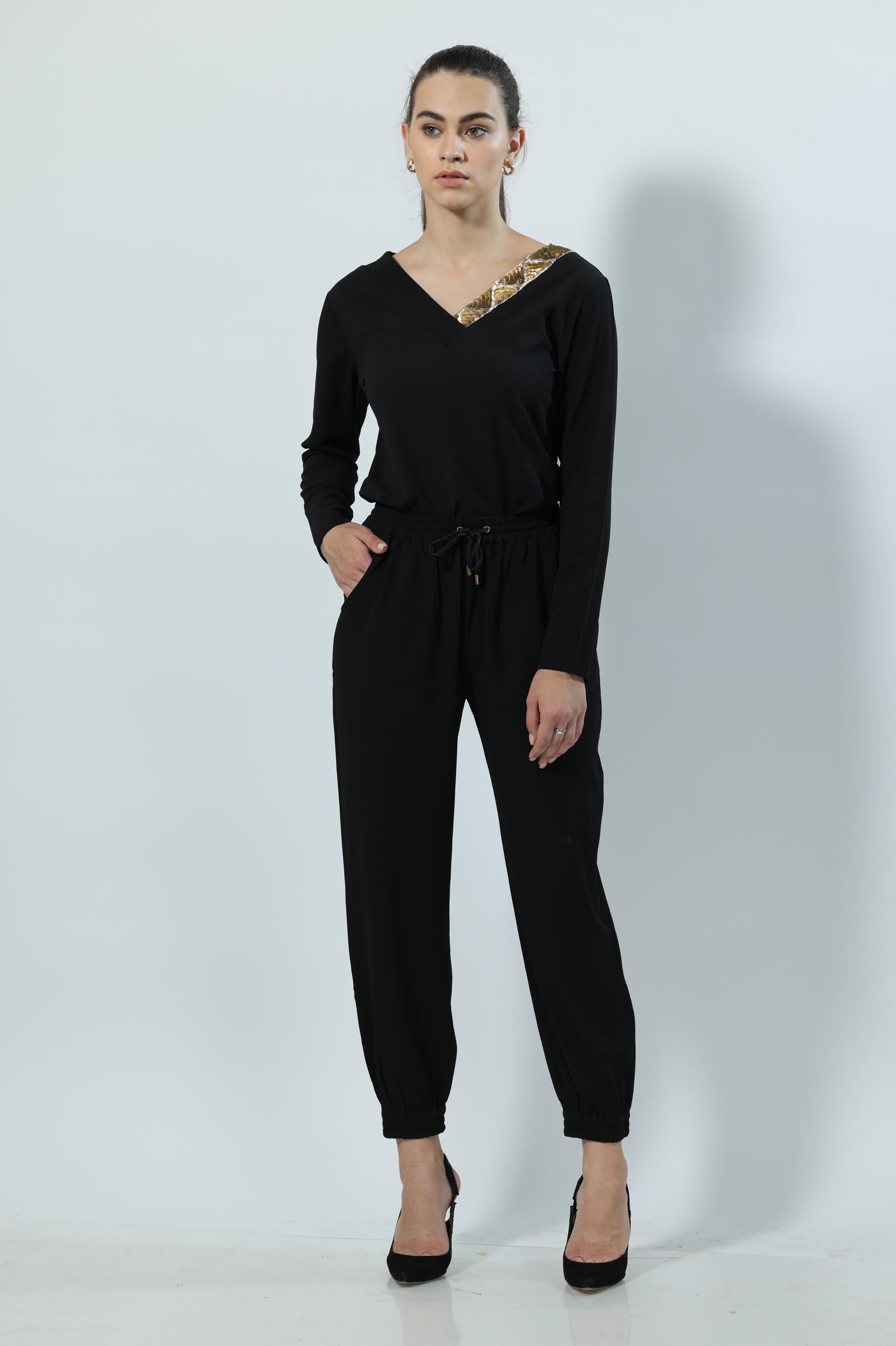 Full Length Casual Black Trouser