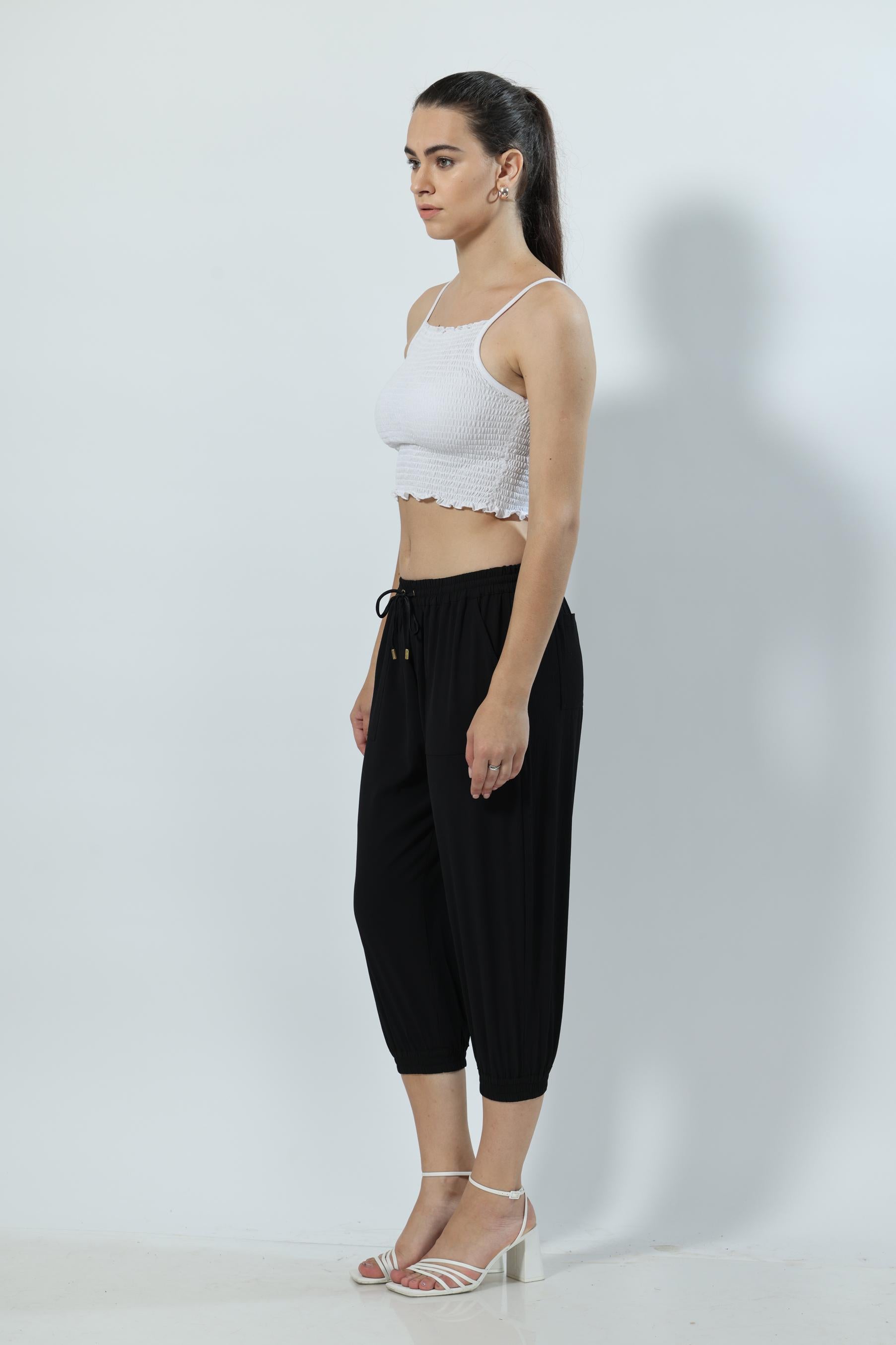 Ankle Length Casual Black Trouser