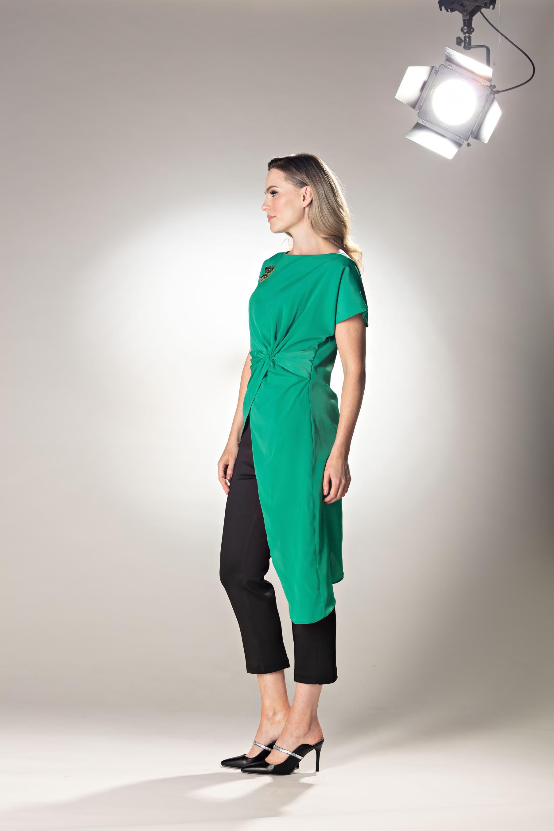 Ultramarine Green Twist Tunic