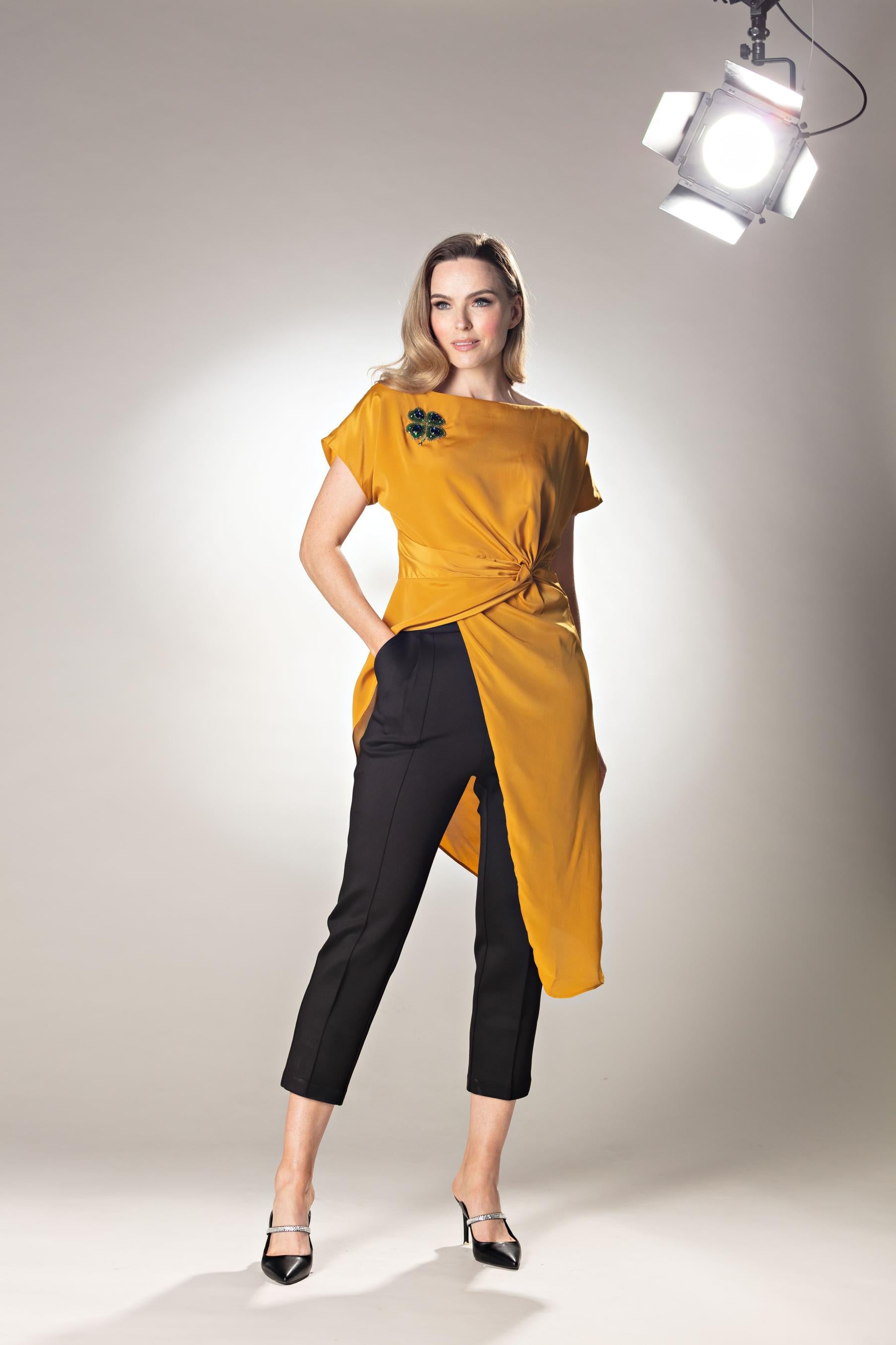 Mustard Side Twist Tunic