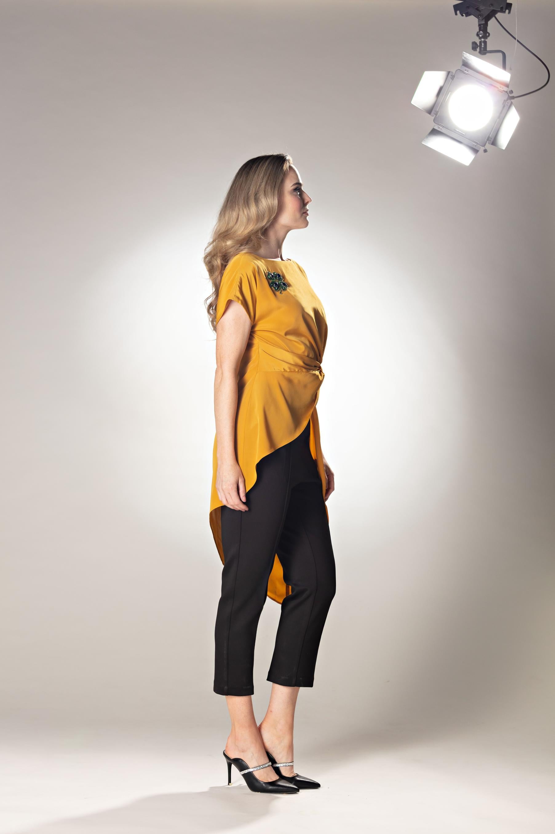 Mustard Side Twist Tunic