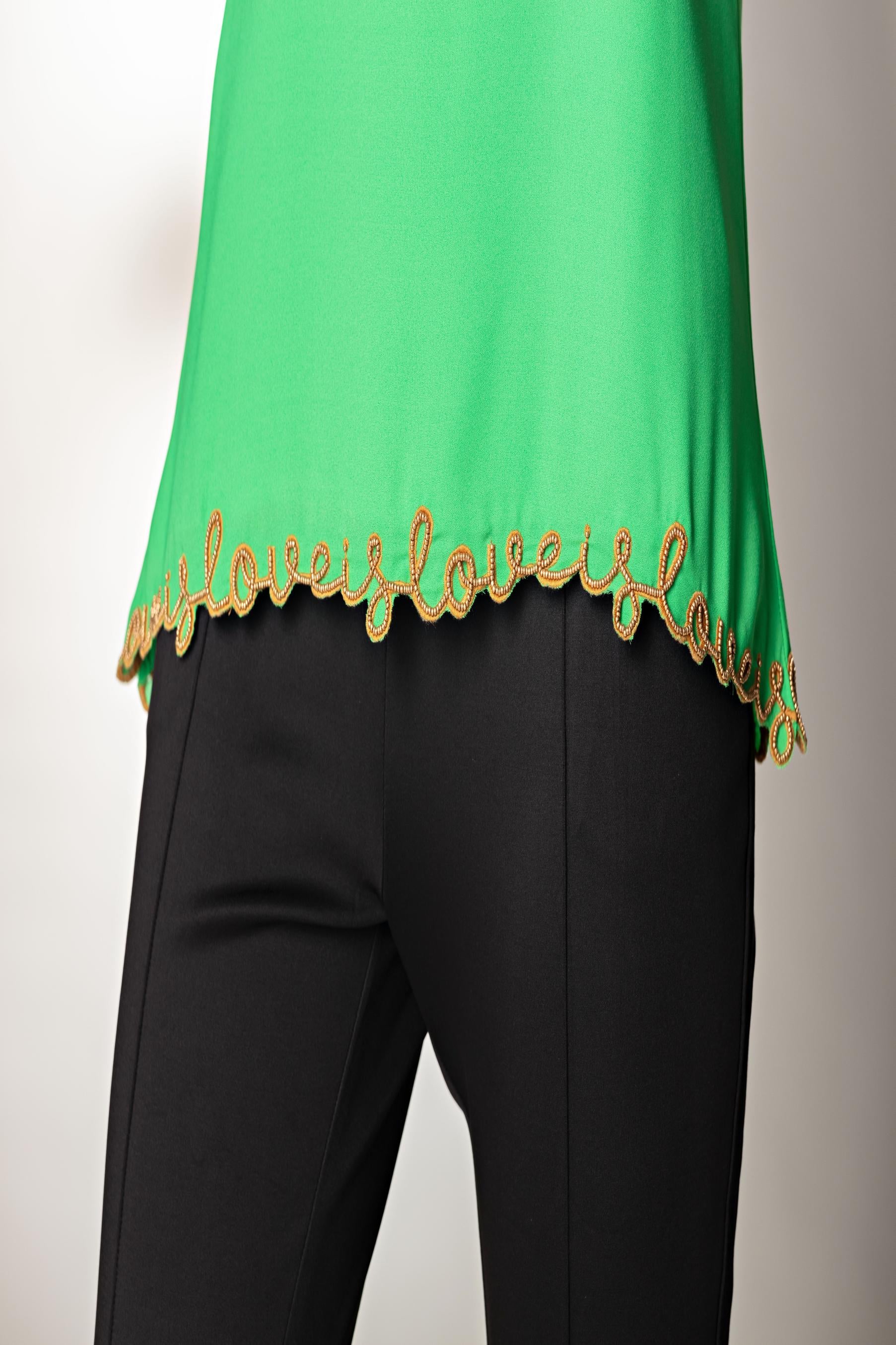 Love is Love Kelly Green-Gold Top