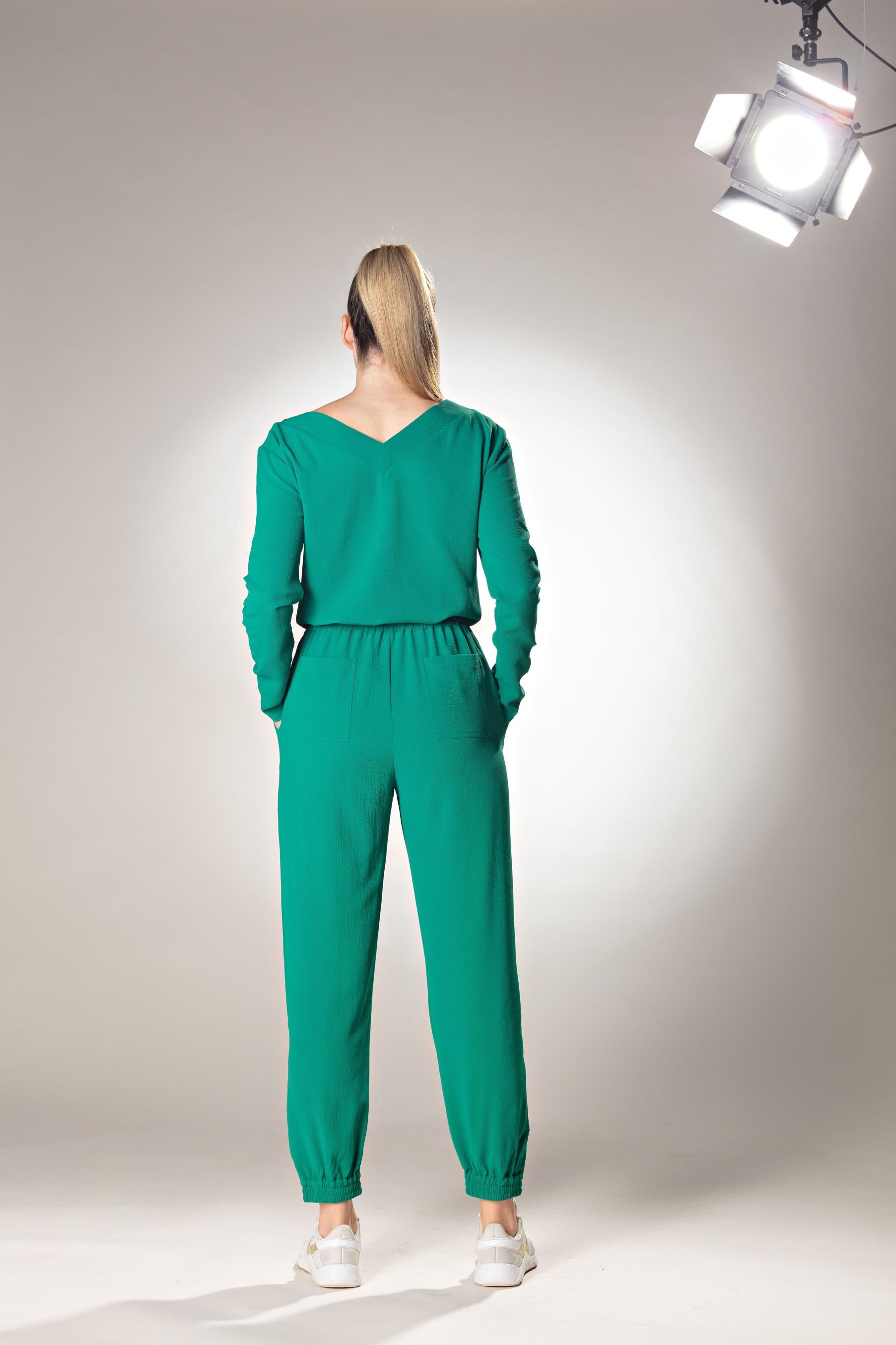 Full Length Casual Green Trouser