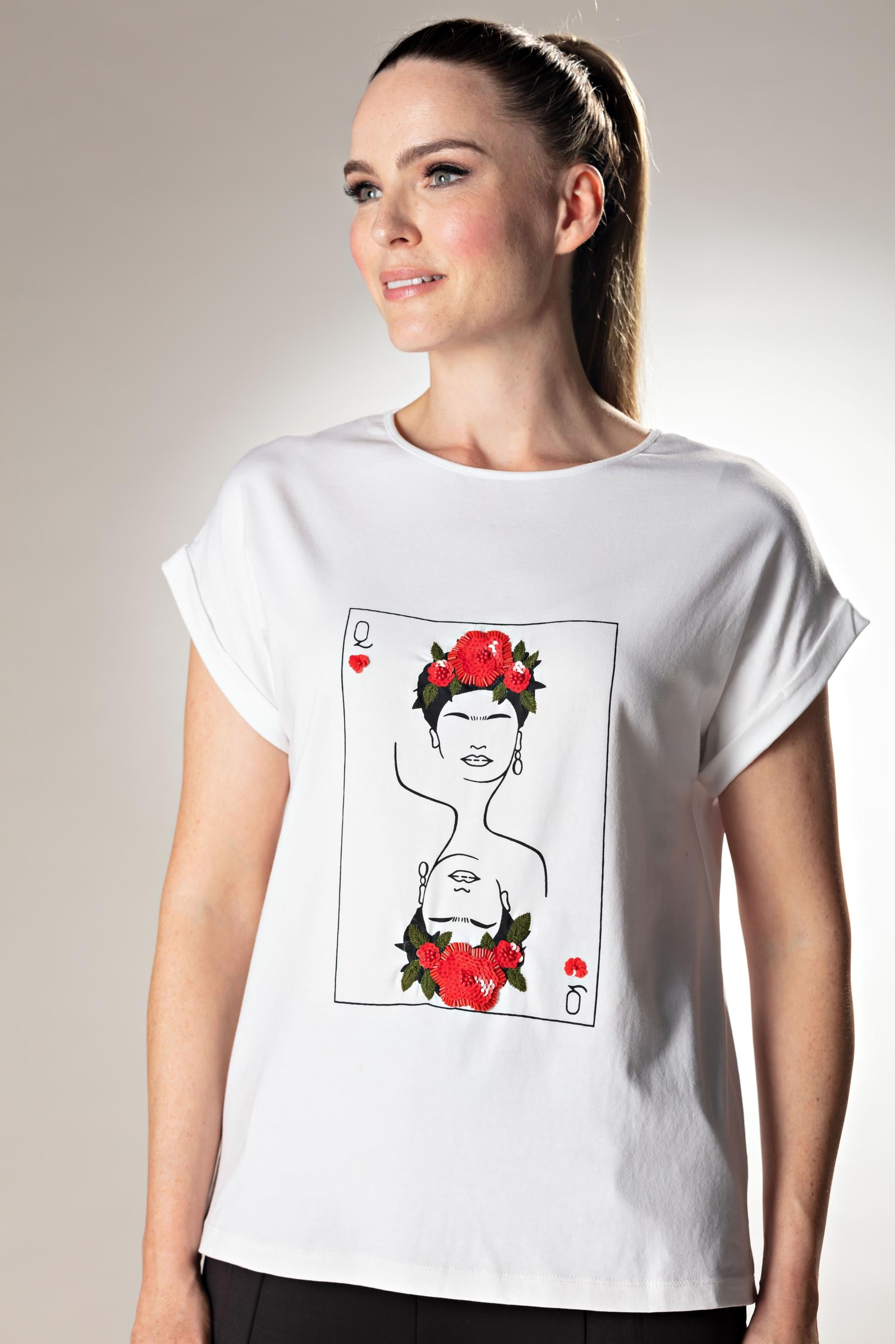 White Frida Kahlo Tshirt