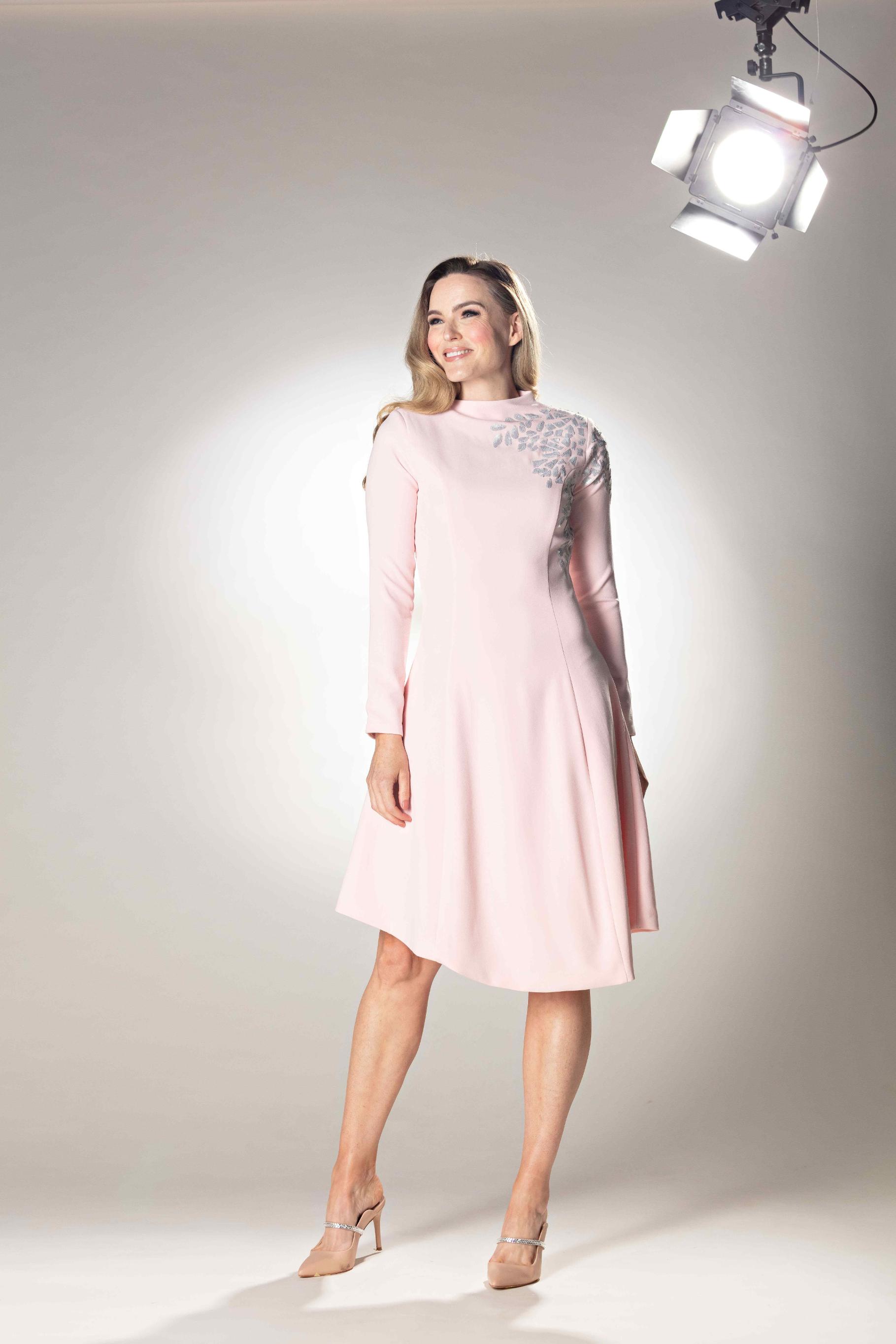 High Neck Full Sleeve Midi Dress