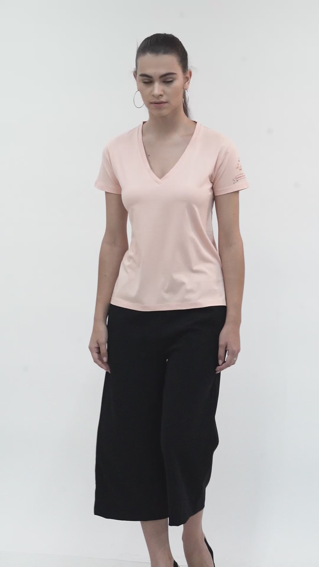 Enough Is Enough V-neck Jersey Peach Melba Top